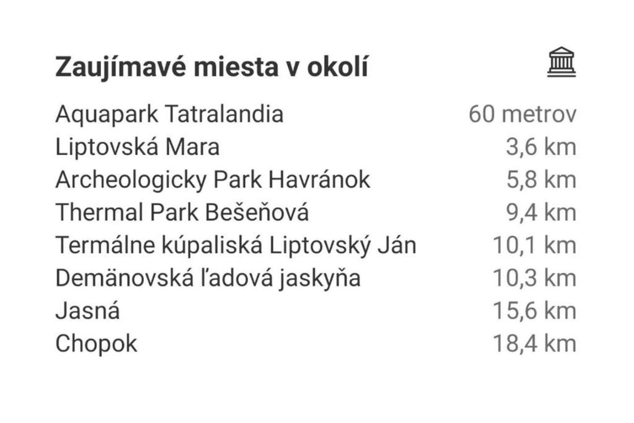 Liptovský Mikuláš Chata 412 Tatralandia מראה חיצוני תמונה